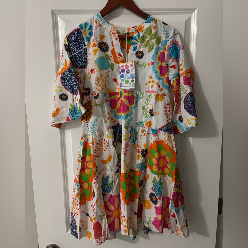 Mauve Vivante XS, NWT summer garden mini shift style dress